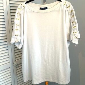 Karen Scott Plus Size Short-Sleeve Lace-Up Top